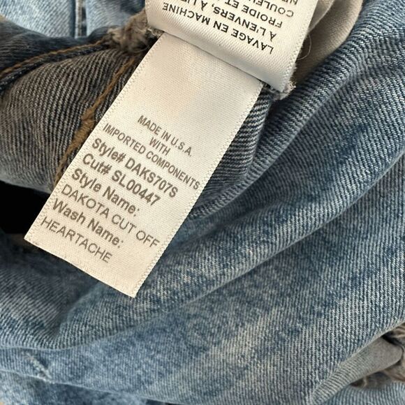 SLVRLAKE Womens Blue High Rise Relaxed Dakota Cut Off Denim Shorts Size 29 - Picture 5 of 6